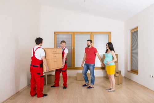 Prepared furniture ready for storage in Dagenham