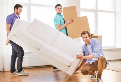 Stacked household items prepared for a transparent storage quote