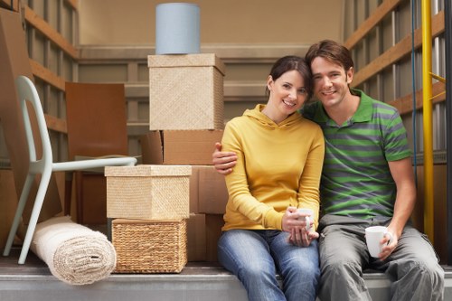 Furniture and workspace setup during office removals in Dagenham