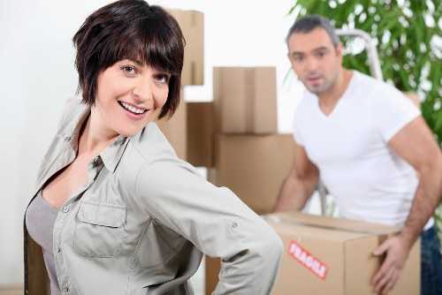 Fragile items carefully wrapped for a home move in Dagenham