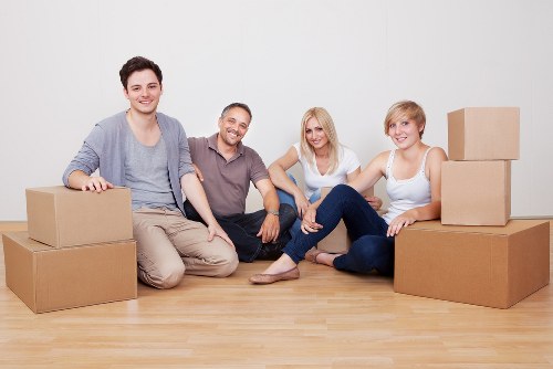 Packed student belongings ready for storage in Dagenham