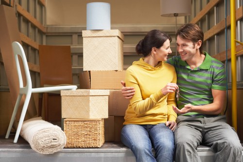 Organized storage unit with household furniture